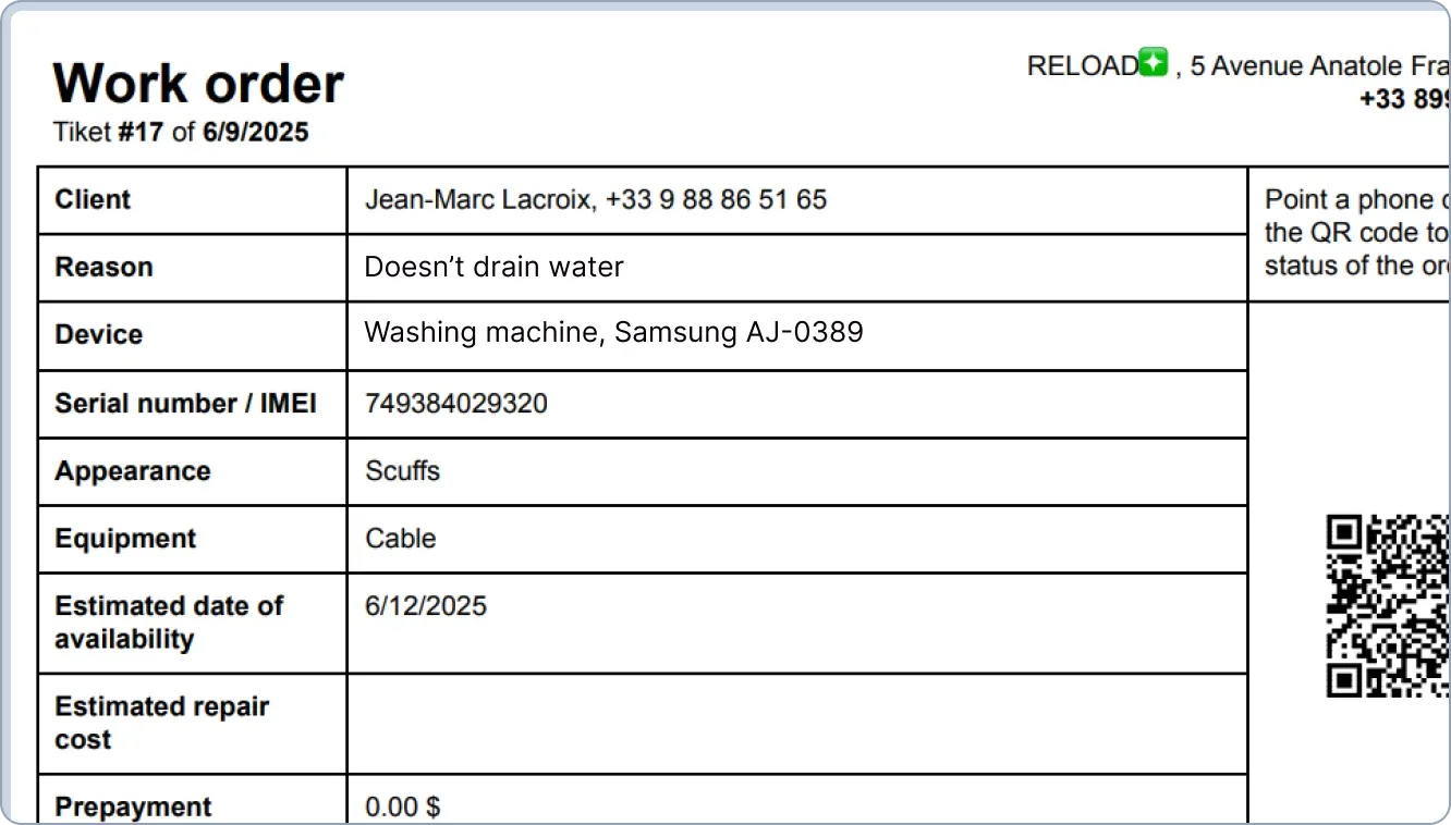 Ready-made receipt templates. Acceptance receipt, work completion certificate, sales receipt, price tag and label