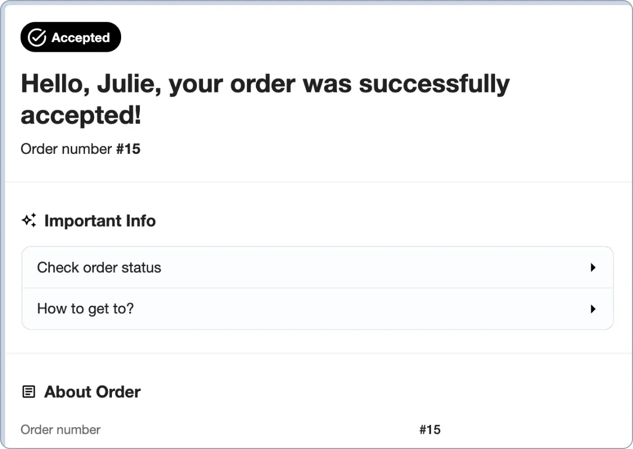 Automatic email notifications for customers
