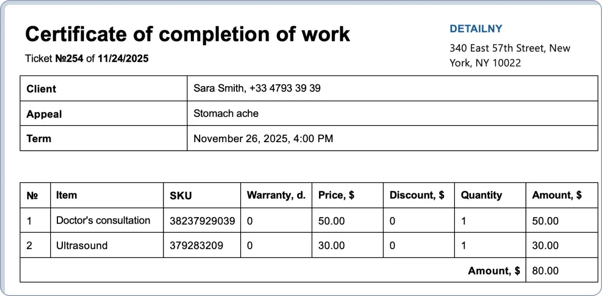 Ready-made intake form template in CRM HelloClient