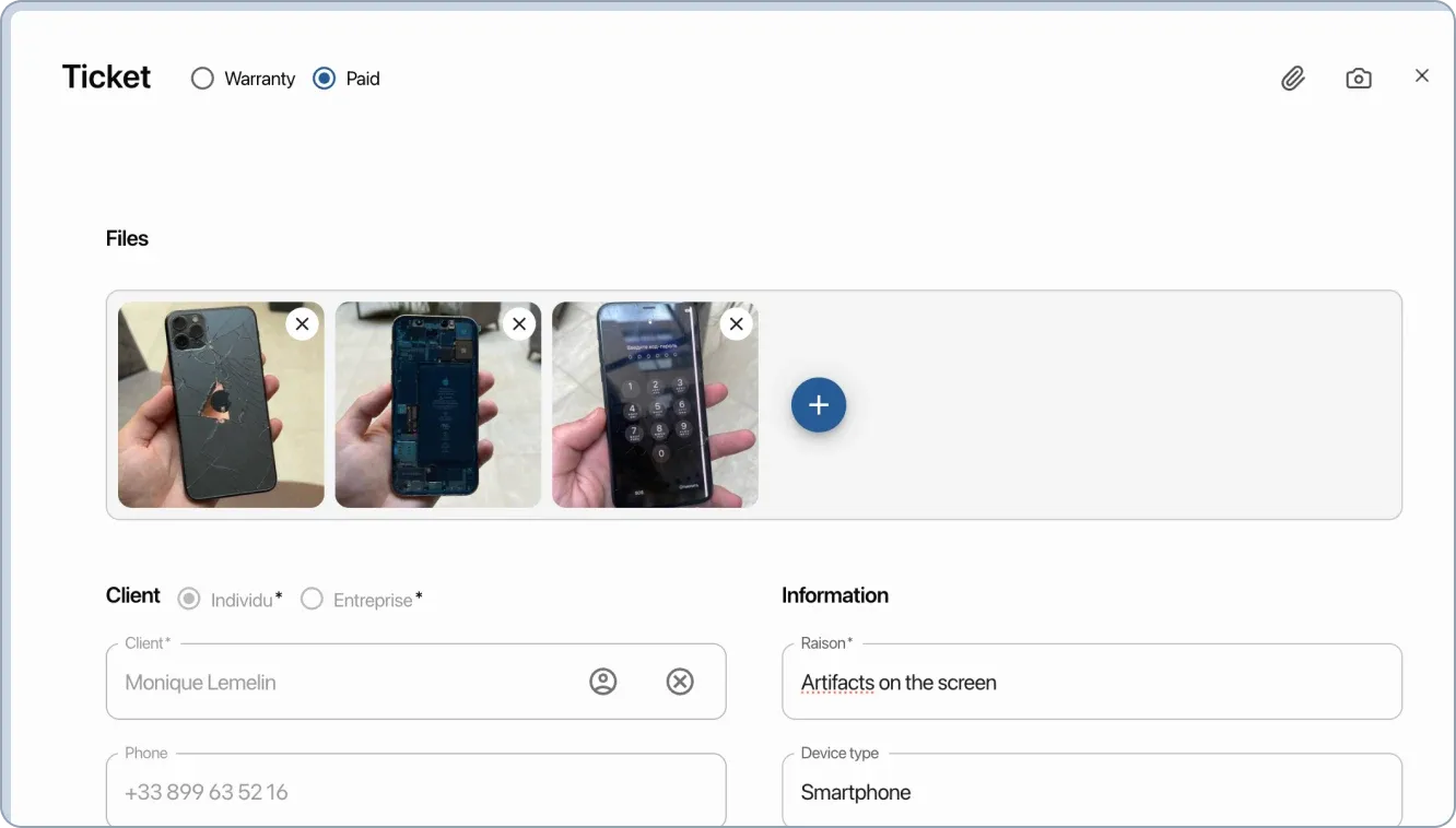 Order creation form in HelloClient CRM. Adding custom fields, directories. Adding photos and files