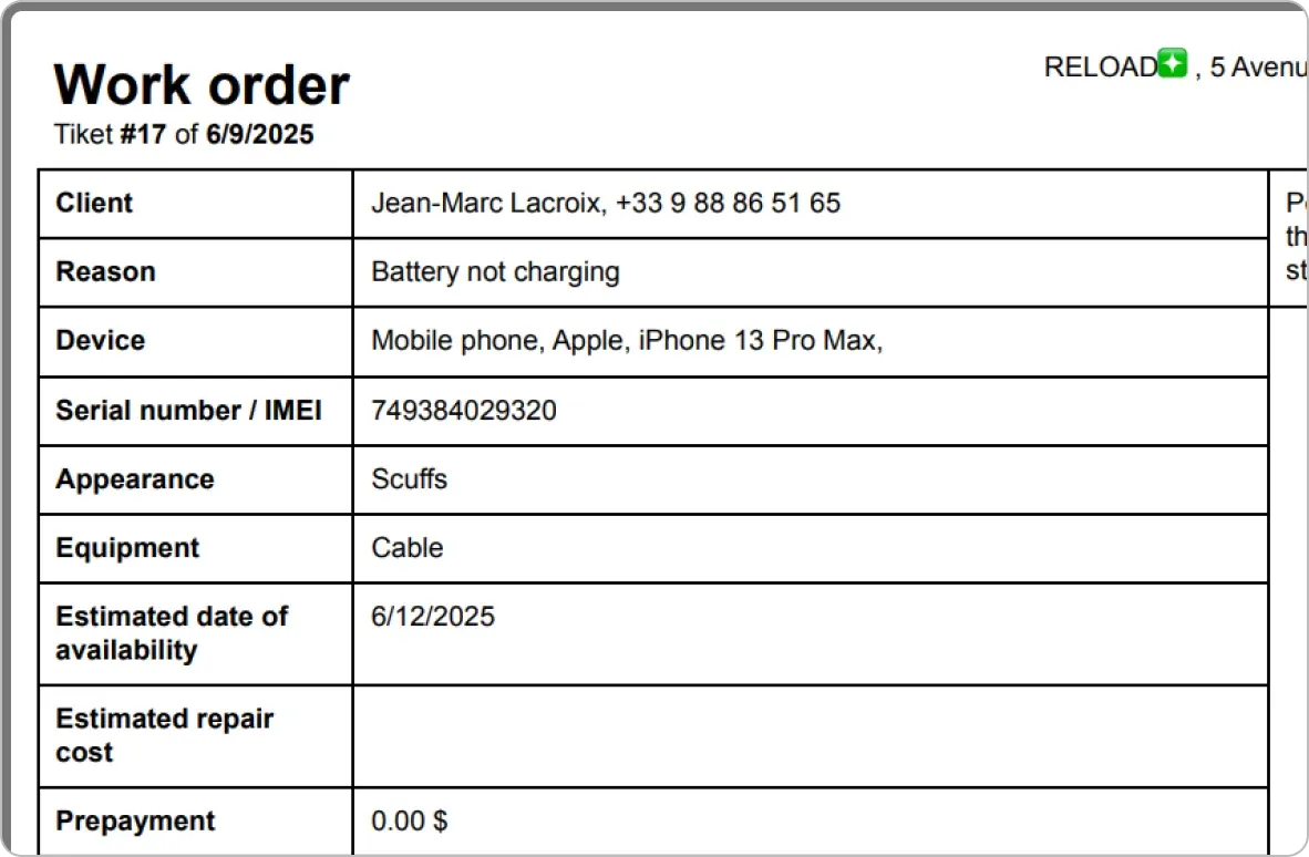 Document workflow automation in CRM: ready templates for receipts, invoices and certificates for customers. Receipts, price tags and labels