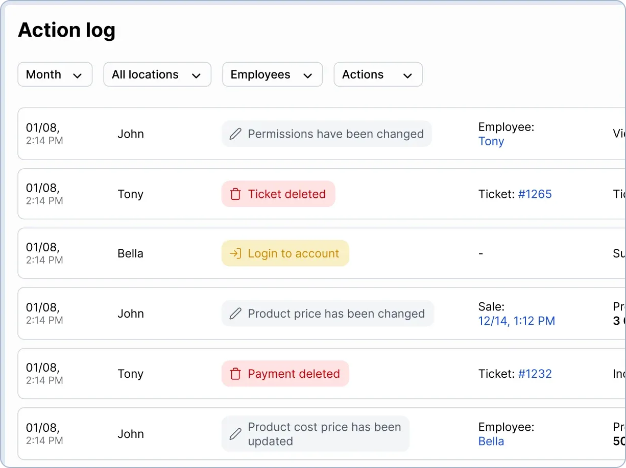 Employee Activity Log feature in the HelloClient CRM