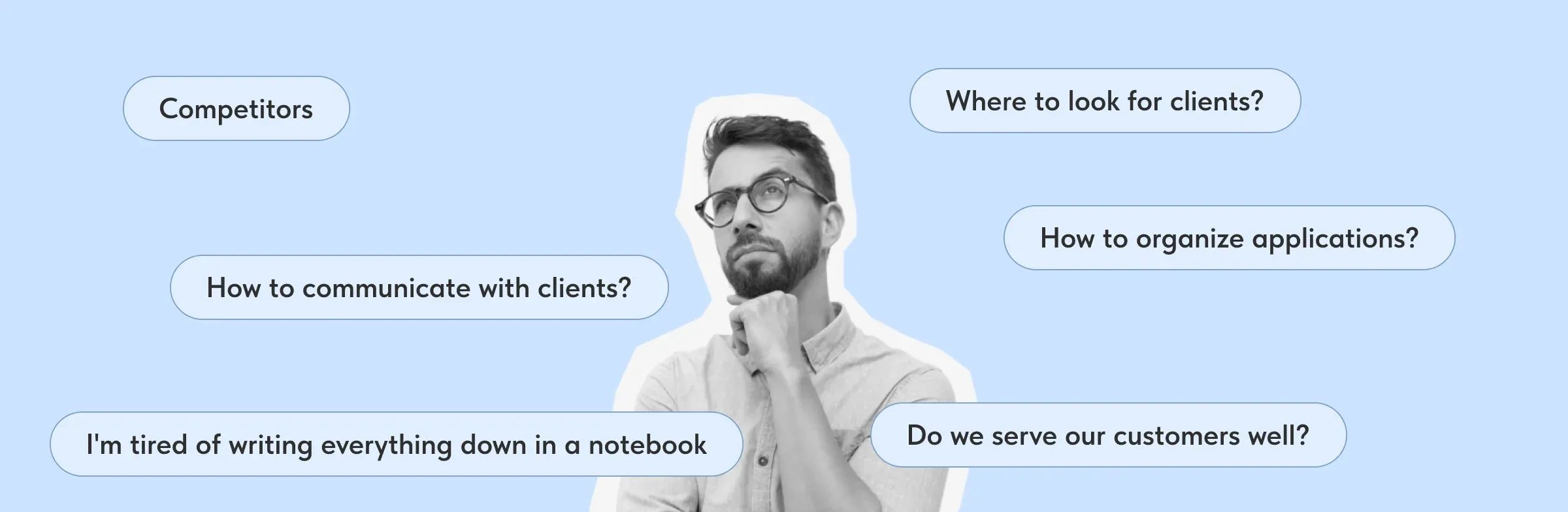 Main challenges in service industry include high competition, lack of customer database, managing high volume of orders, absence of service quality control. CRM will not only eliminate these problems but elevate business processes to a new level